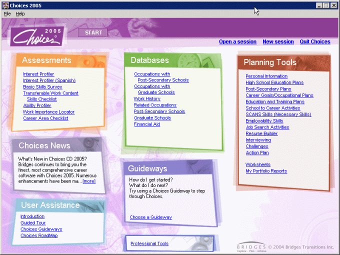 Bridges+career+planning+tools